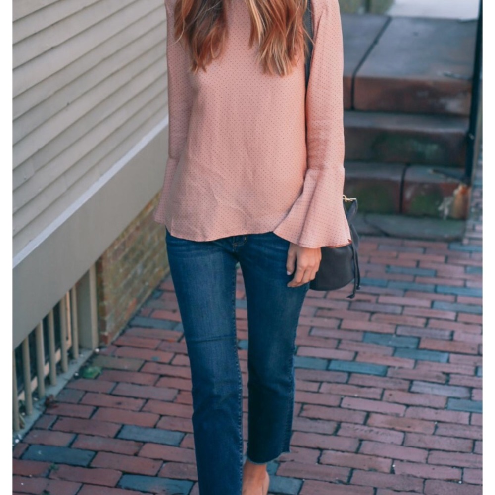 Ann Taylor Flare Sleeve Top